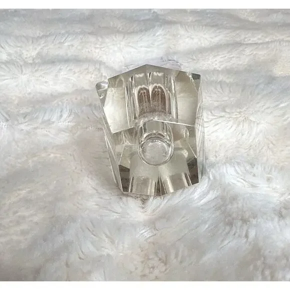 Set of 2 Crystal Lead Cut Clear Glass Perfume Bottles with Stoppers Vanity Decor - Picture 12 of 16